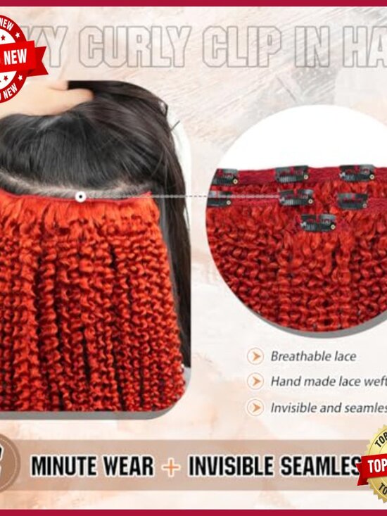 18 Inch Human Hair Clip-In Extensions, 4Pcs Set for Volume & Styling main image 6
